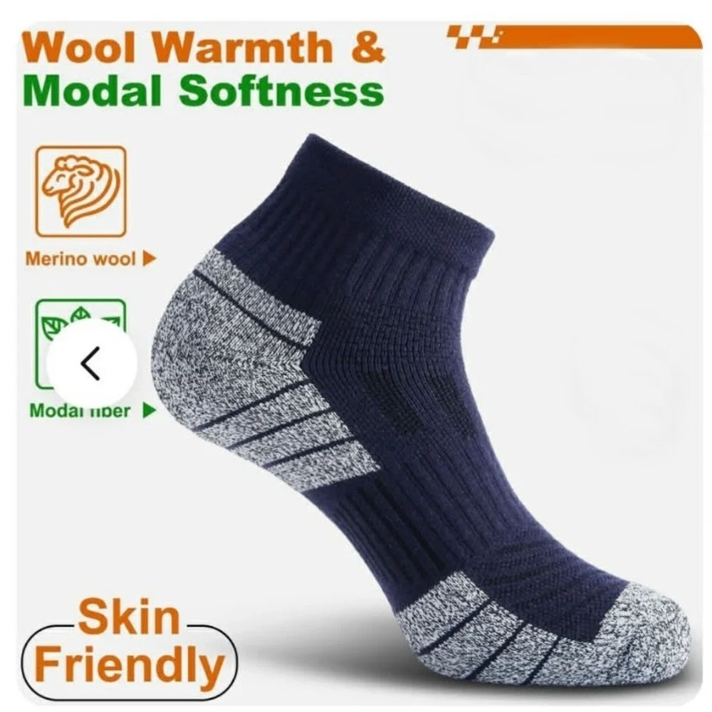 NSRRUN Turtle Wool Compression 4 Pack Running‎ Socks XL Cushioning Arch Support